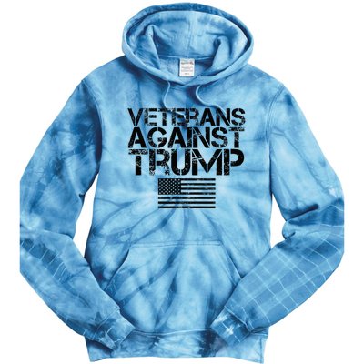 Veterans Against Trump Vintage Patriotic Flag Protest Tie Dye Hoodie