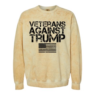 Veterans Against Trump Vintage Patriotic Flag Protest Colorblast Crewneck Sweatshirt