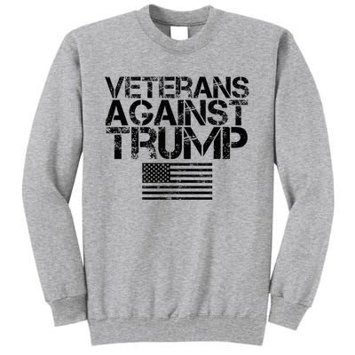 Veterans Against Trump Vintage Patriotic Flag Protest Tall Sweatshirt