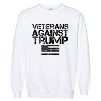 Veterans Against Trump Vintage Patriotic Flag Protest Garment-Dyed Sweatshirt