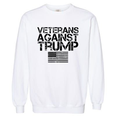 Veterans Against Trump Vintage Patriotic Flag Protest Garment-Dyed Sweatshirt