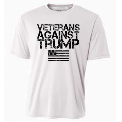 Veterans Against Trump Vintage Patriotic Flag Protest Cooling Performance Crew T-Shirt