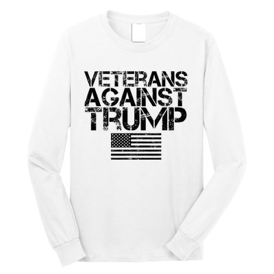 Veterans Against Trump Vintage Patriotic Flag Protest Long Sleeve Shirt