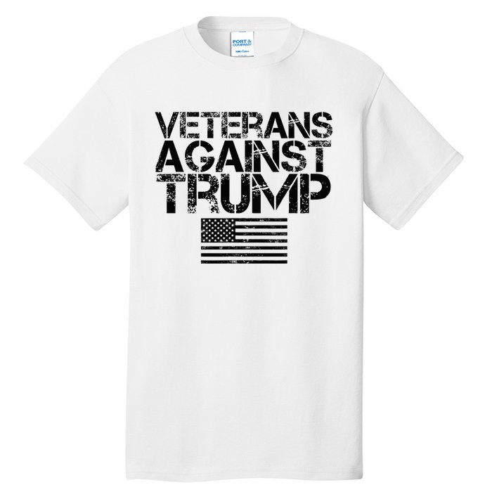 Veterans Against Trump Vintage Patriotic Flag Protest Tall T-Shirt