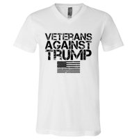 Veterans Against Trump Vintage Patriotic Flag Protest V-Neck T-Shirt