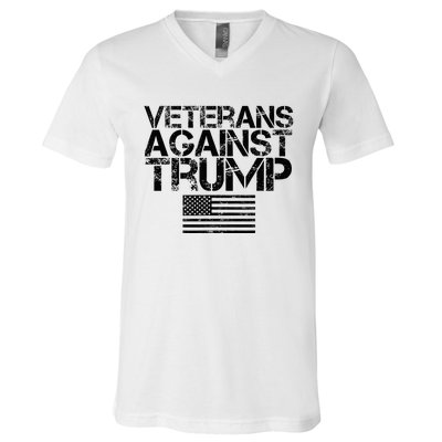 Veterans Against Trump Vintage Patriotic Flag Protest V-Neck T-Shirt