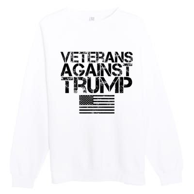 Veterans Against Trump Vintage Patriotic Flag Protest Premium Crewneck Sweatshirt