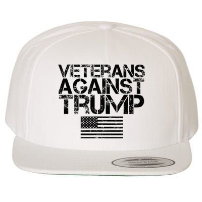 Veterans Against Trump Vintage Patriotic Flag Protest Wool Snapback Cap