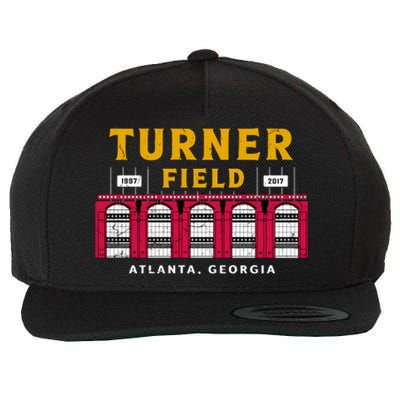 Vintage Atlanta Turner Field Baseball Stadium Classic Retro Wool Snapback Cap