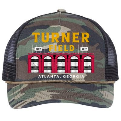 Vintage Atlanta Turner Field Baseball Stadium Classic Retro Retro Rope Trucker Hat Cap