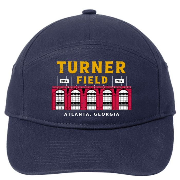 Vintage Atlanta Turner Field Baseball Stadium Classic Retro 7-Panel Snapback Hat