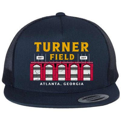 Vintage Atlanta Turner Field Baseball Stadium Classic Retro Flat Bill Trucker Hat