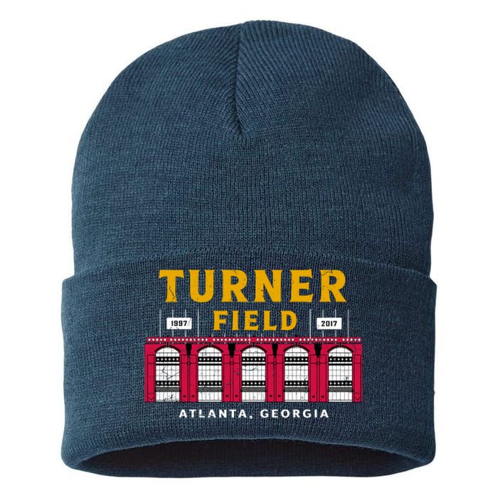 Vintage Atlanta Turner Field Baseball Stadium Classic Retro Sustainable Knit Beanie