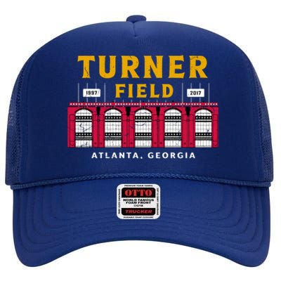 Vintage Atlanta Turner Field Baseball Stadium Classic Retro High Crown Mesh Back Trucker Hat