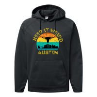 Vintage Austin Texas Keep It Weird Sunset Performance Fleece Hoodie