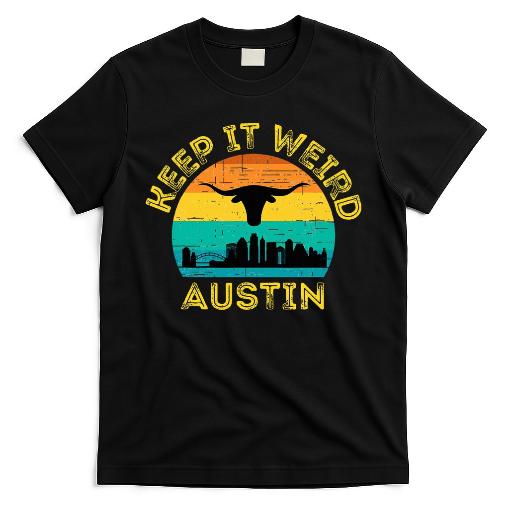 Vintage Austin Texas Keep It Weird Sunset T-Shirt
