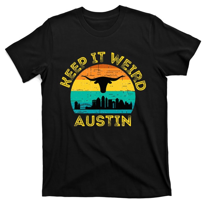 Vintage Austin Texas Keep It Weird Sunset T-Shirt