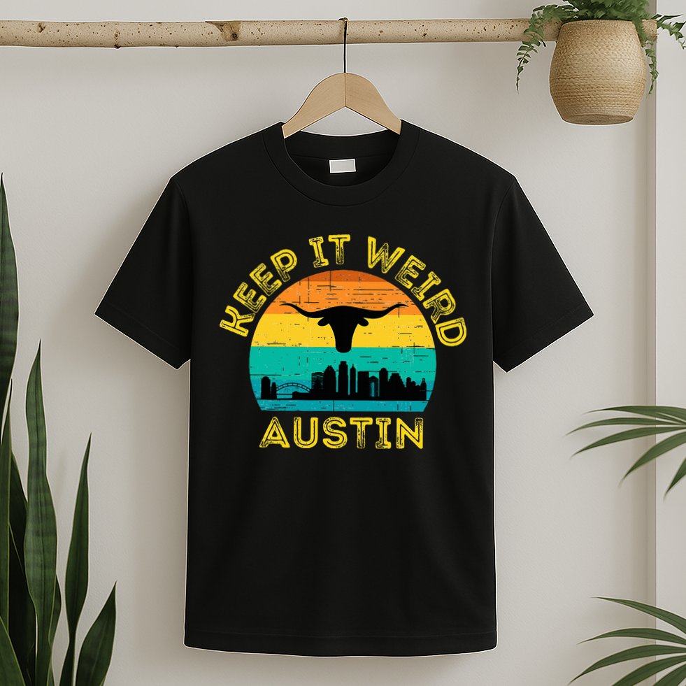 Vintage Austin Texas Keep It Weird Sunset T-Shirt