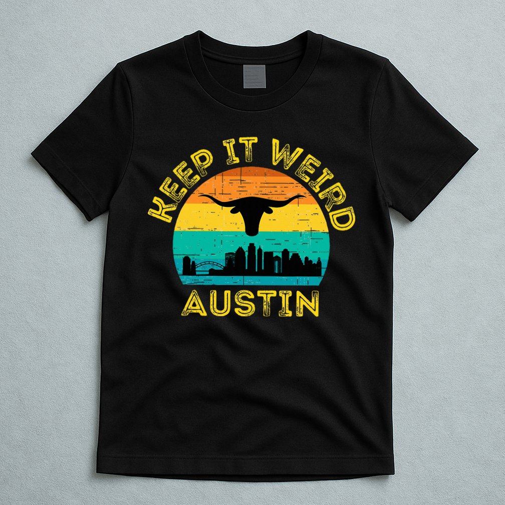 Vintage Austin Texas Keep It Weird Sunset T-Shirt