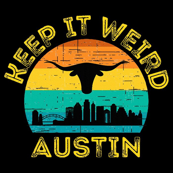 Vintage Austin Texas Keep It Weird Sunset T-Shirt