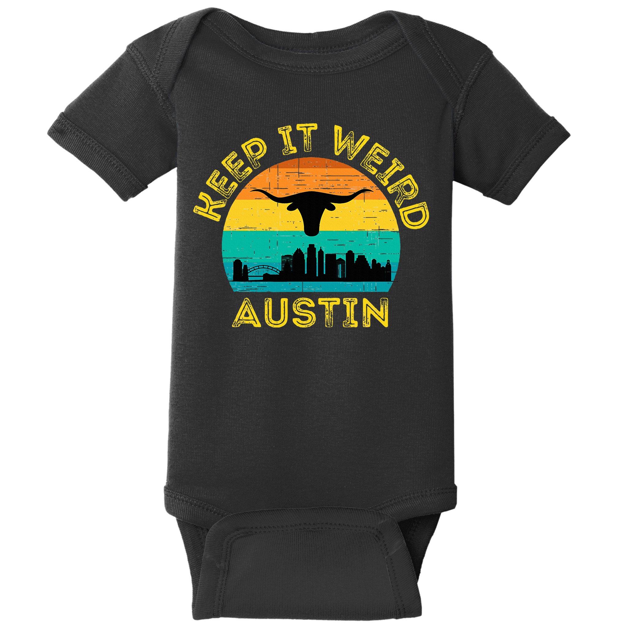 Vintage Austin Texas Keep It Weird Sunset Baby Bodysuit