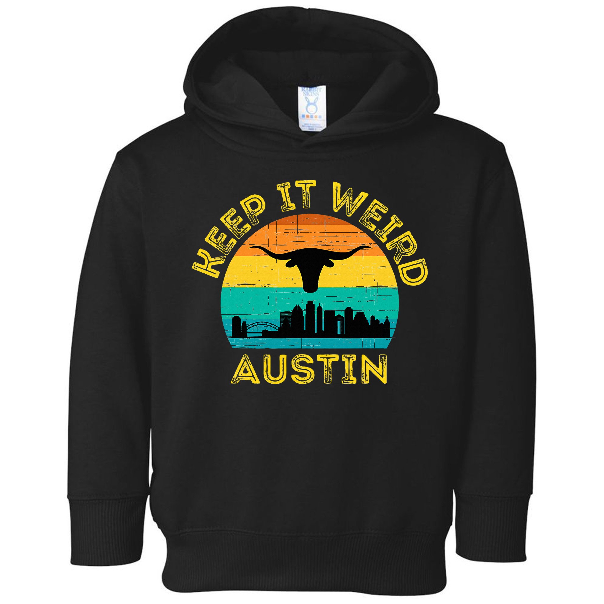 Vintage Austin Texas Keep It Weird Sunset Toddler Hoodie