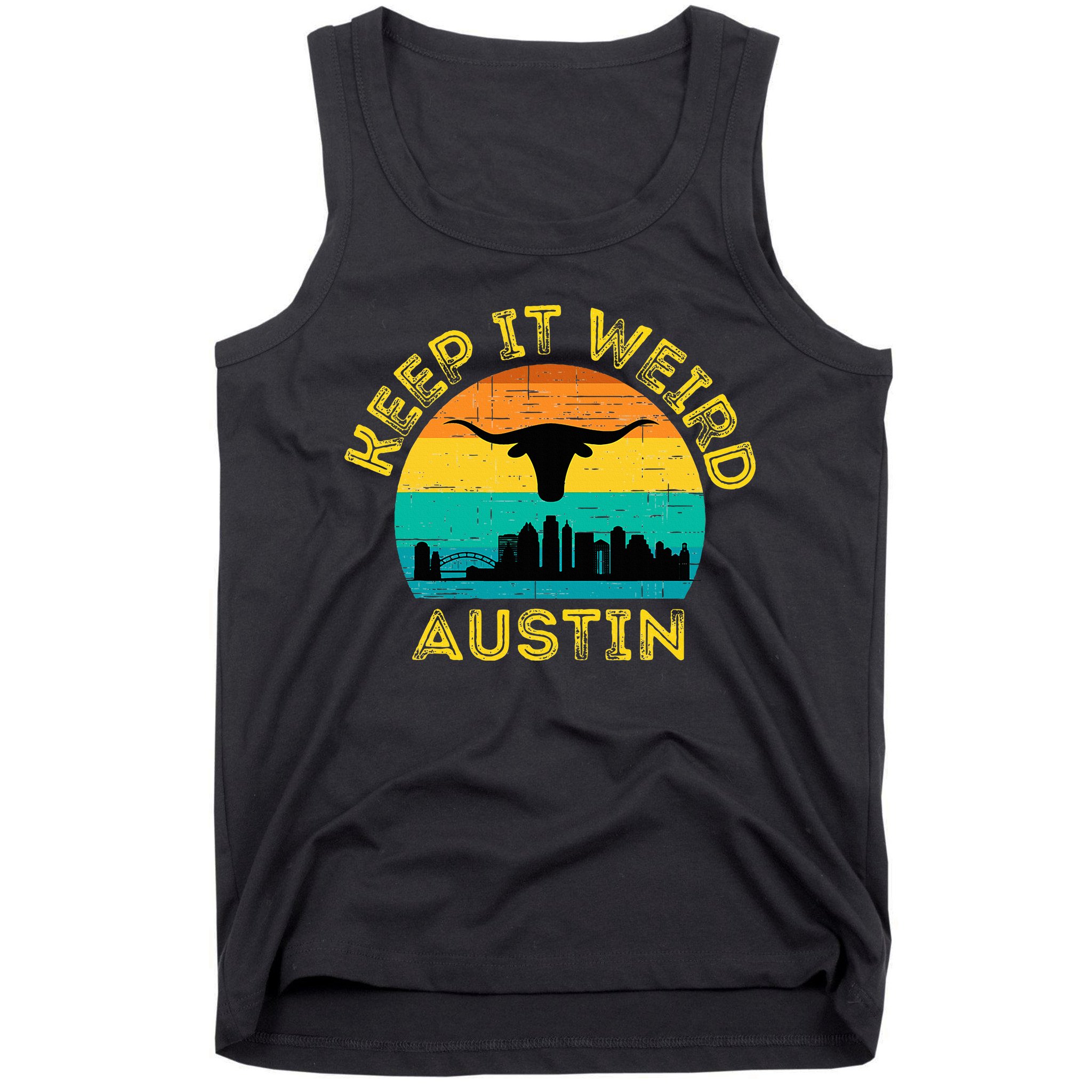 Vintage Austin Texas Keep It Weird Sunset Tank Top