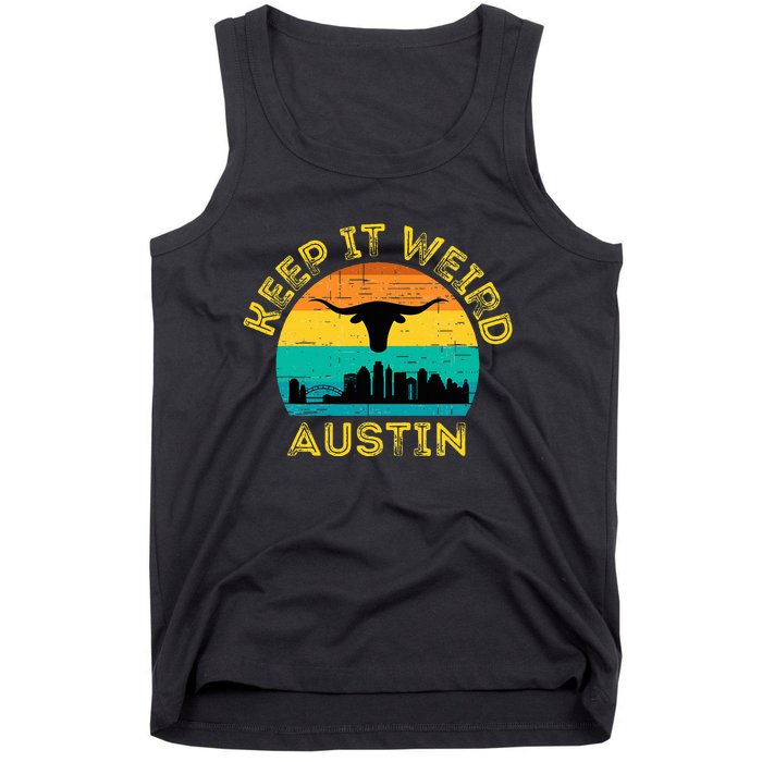 Vintage Austin Texas Keep It Weird Sunset Tank Top