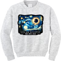 Vintage American Totality Starry Night Eclipse Solar 2024 Kids Sweatshirt