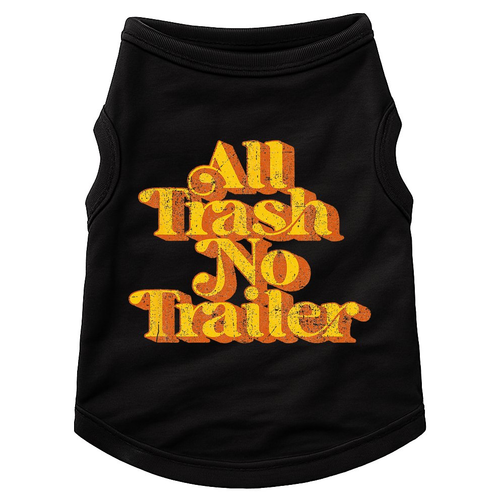 Vintage All Trash No Trailer Funny Country Pride Retro 70s Doggie Tank