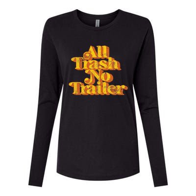 Vintage All Trash No Trailer Funny Country Pride Retro 70s Womens Cotton Relaxed Long Sleeve T-Shirt