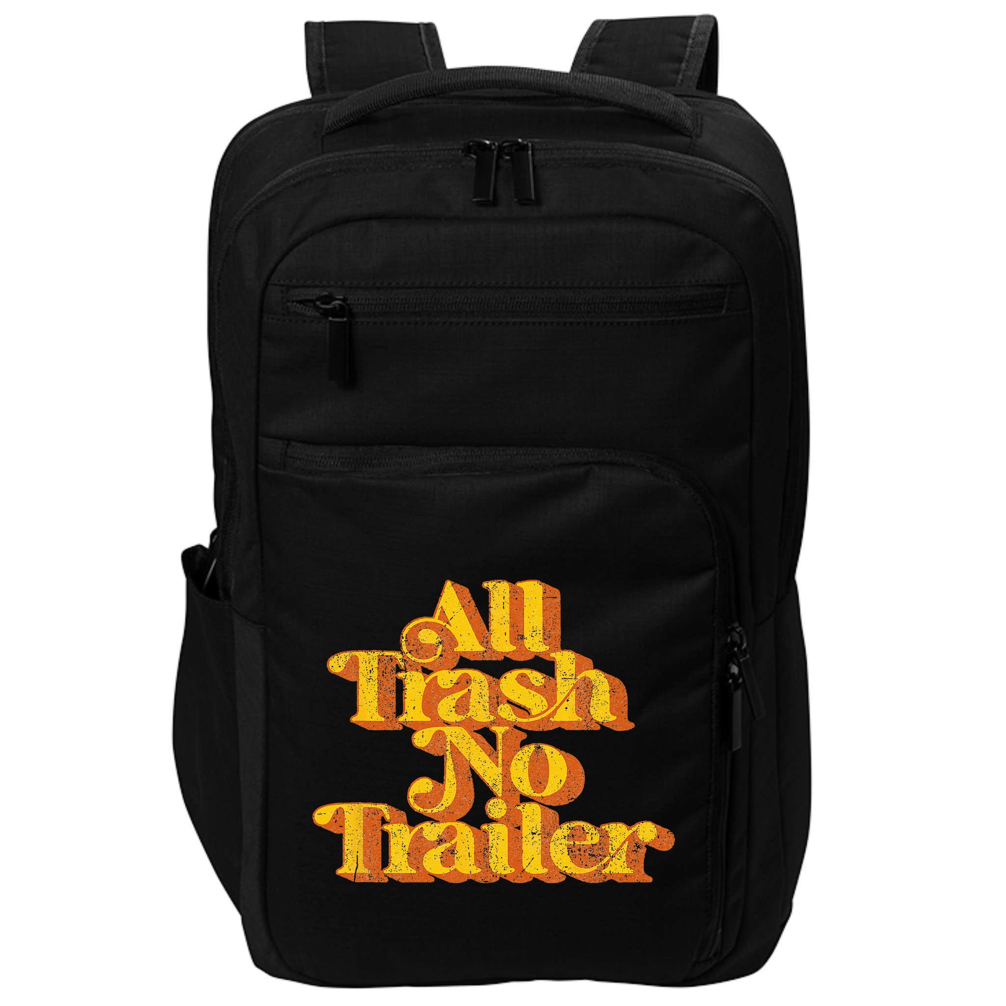 Vintage All Trash No Trailer Funny Country Pride Retro 70s Impact Tech Backpack