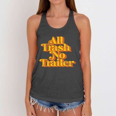 Vintage All Trash No Trailer Funny Country Pride Retro 70s Women's Knotted Racerback Tank