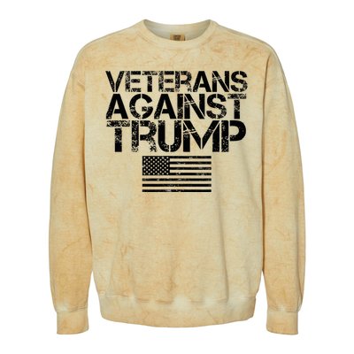 Veterans Against Trump Vintage Patriotic Flag Protest Colorblast Crewneck Sweatshirt