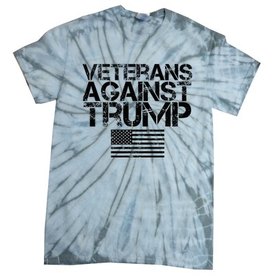 Veterans Against Trump Vintage Patriotic Flag Protest Tie-Dye T-Shirt