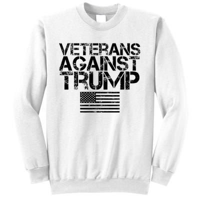 Veterans Against Trump Vintage Patriotic Flag Protest Sweatshirt