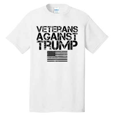 Veterans Against Trump Vintage Patriotic Flag Protest Tall T-Shirt