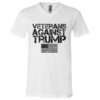 Veterans Against Trump Vintage Patriotic Flag Protest V-Neck T-Shirt