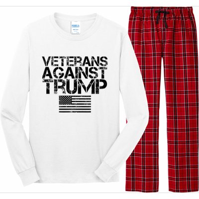 Veterans Against Trump Vintage Patriotic Flag Protest Long Sleeve Pajama Set