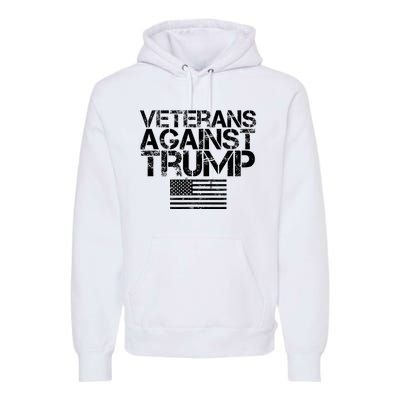 Veterans Against Trump Vintage Patriotic Flag Protest Premium Hoodie