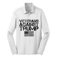 Veterans Against Trump Vintage Patriotic Flag Protest Silk Touch Performance Long Sleeve Polo