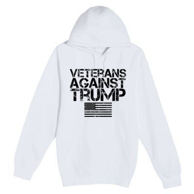 Veterans Against Trump Vintage Patriotic Flag Protest Premium Pullover Hoodie