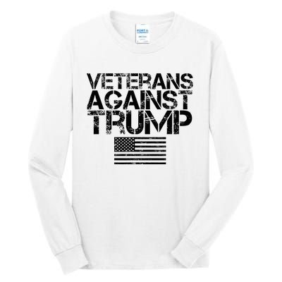 Veterans Against Trump Vintage Patriotic Flag Protest Tall Long Sleeve T-Shirt