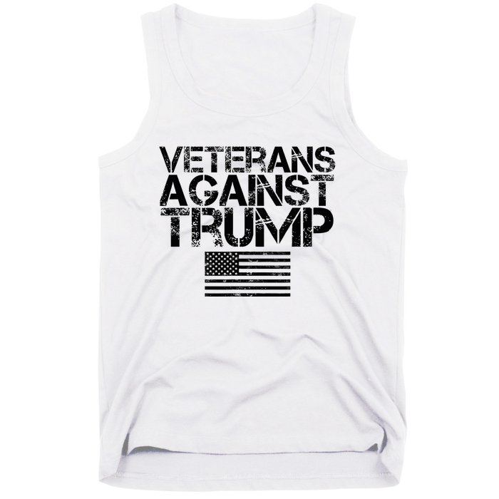 Veterans Against Trump Vintage Patriotic Flag Protest Tank Top