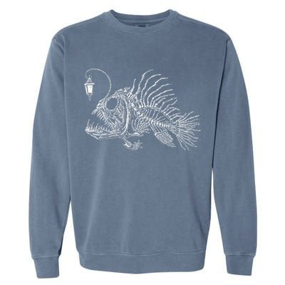 Vintage Angus The Anglerfish Skeleton Cottagecore Aesthetic Garment-Dyed Sweatshirt