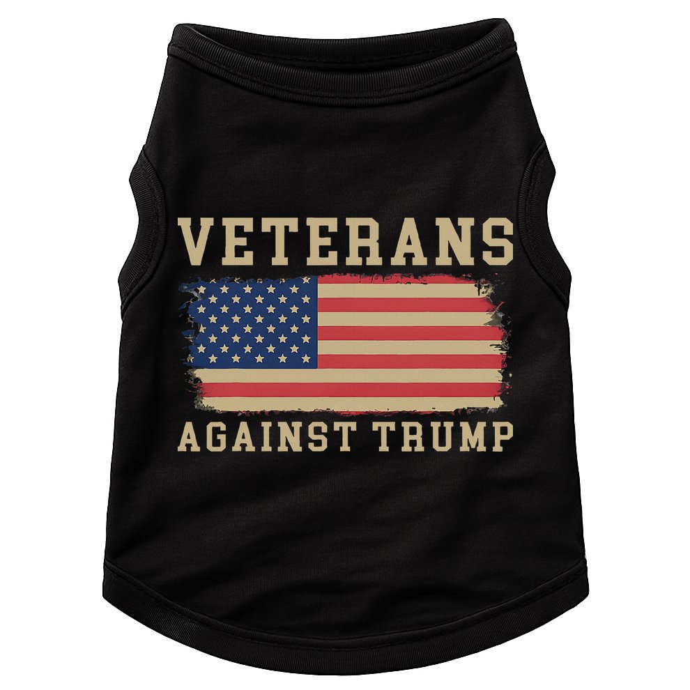 Veterans Against Trump Vintage Usa American Flag Military Doggie Tank