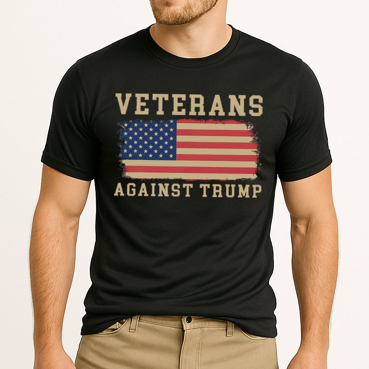 Veterans Against Trump Vintage Usa American Flag Military Cooling Performance Crew T-Shirt