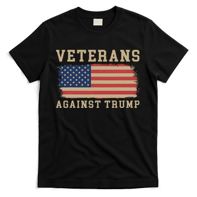 Veterans Against Trump Vintage Usa American Flag Military T-Shirt