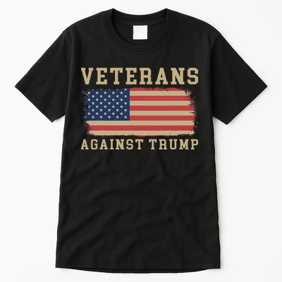 Veterans Against Trump Vintage Usa American Flag Military Tall T-Shirt