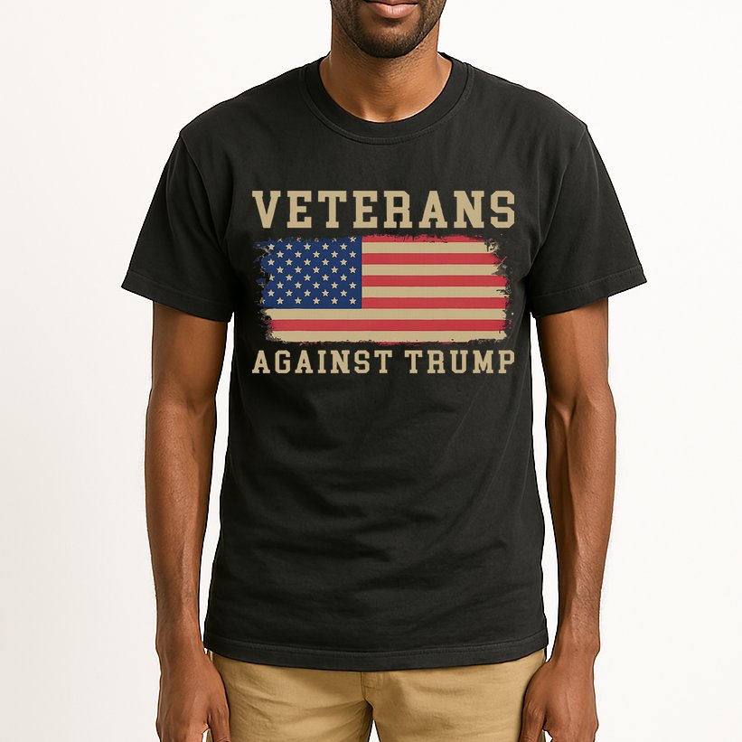 Veterans Against Trump Vintage Usa American Flag Military Tall T-Shirt